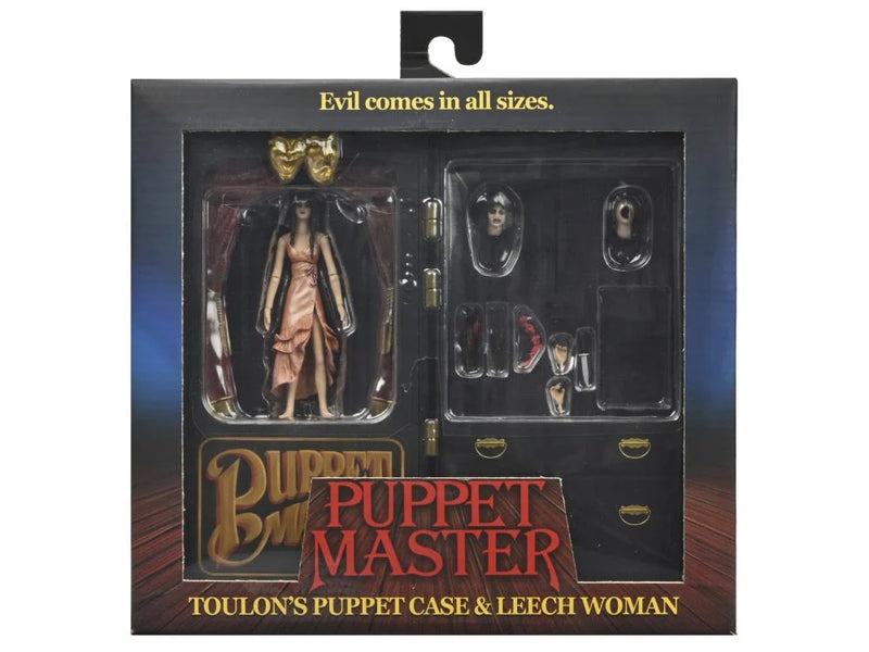 NECA Puppet Master Leech Woman & Toulon's Puppet Case Figure Set *Leer descripción