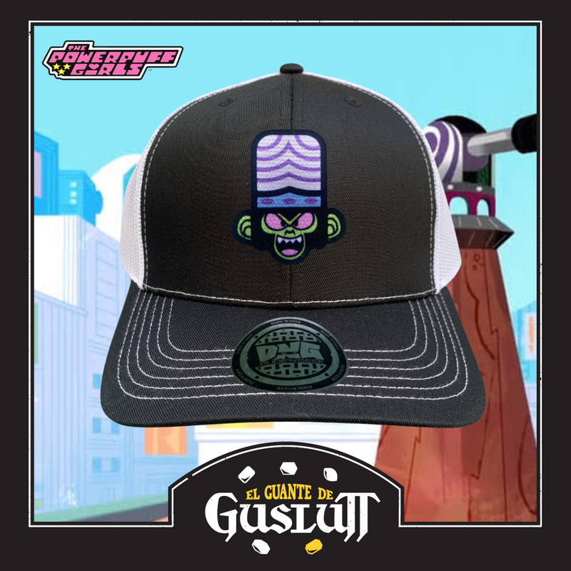 Gorra Cartoon Network The Powerpuff Girls “Mojo Jojo” Negra-Blanca Premium Trucker