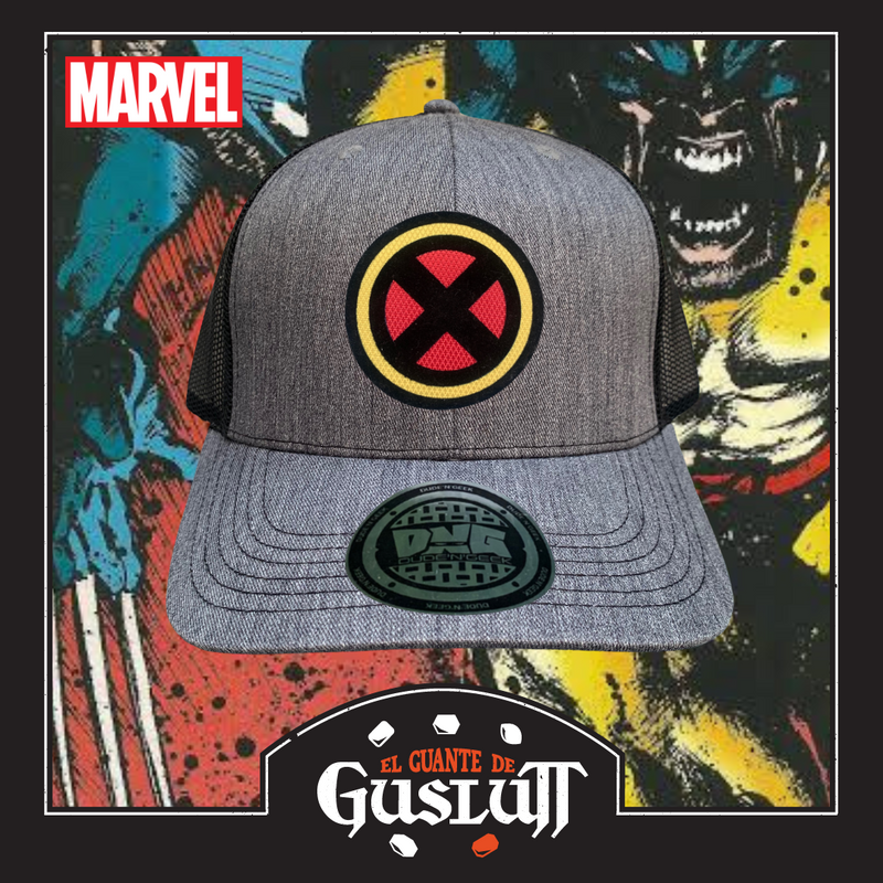 Gorra Marvel X-Men Logo Gris-Negra Premium Trucker