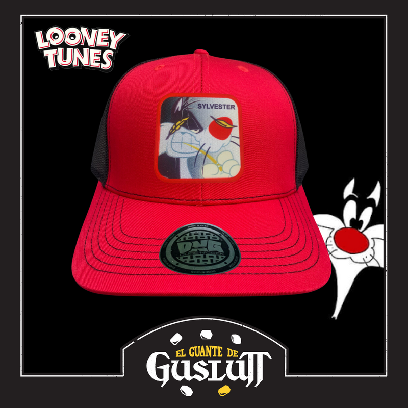 Gorra Looney Tunes “Sylvester Cat” Roja-Negra Premium Trucker