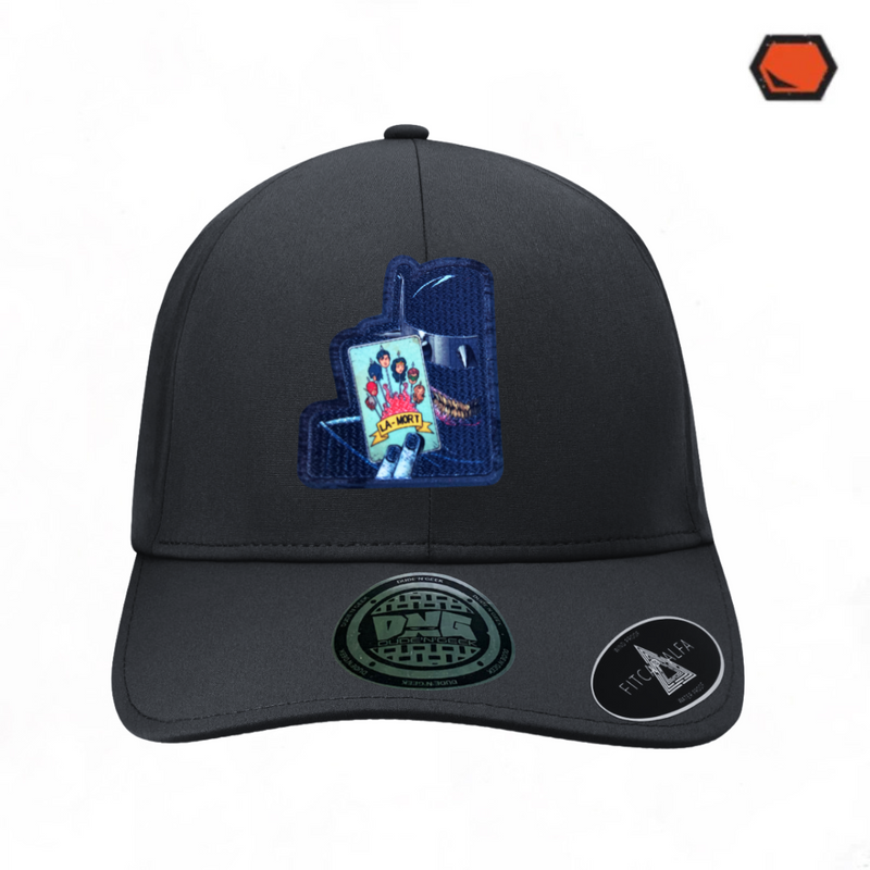 Gorra DC Comics Batman Who Laughs “La Mort” Alpha Negra Premium Flex Fit