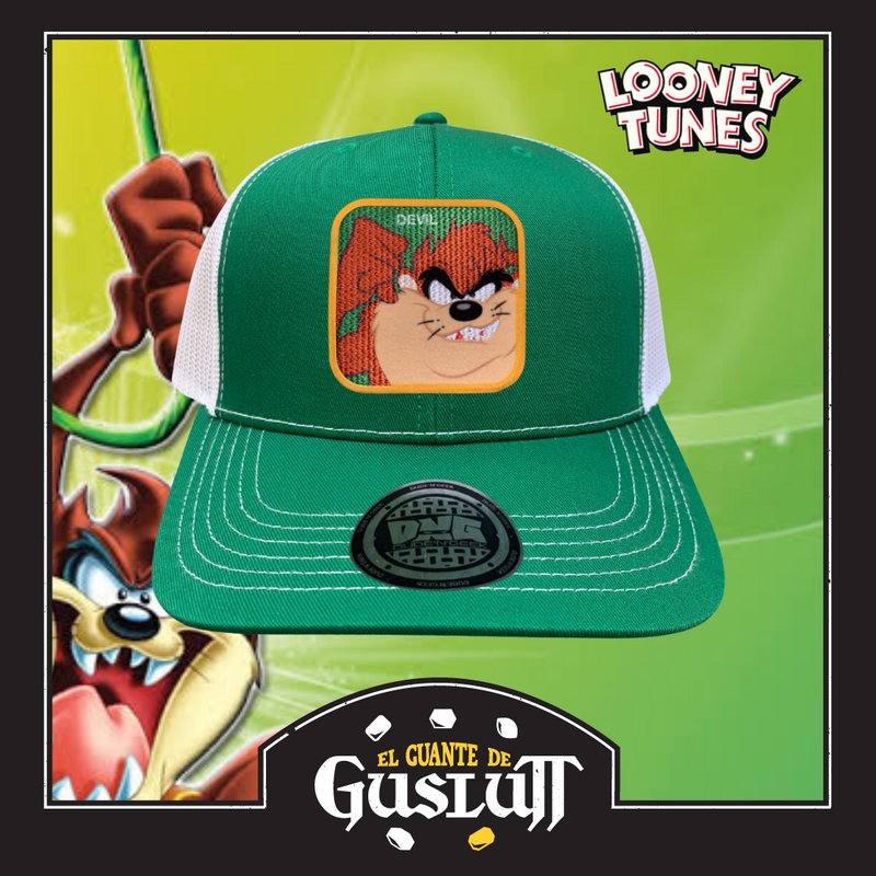 Gorra Looney Tunes “Taz” Verde-Blanca Premium Trucker