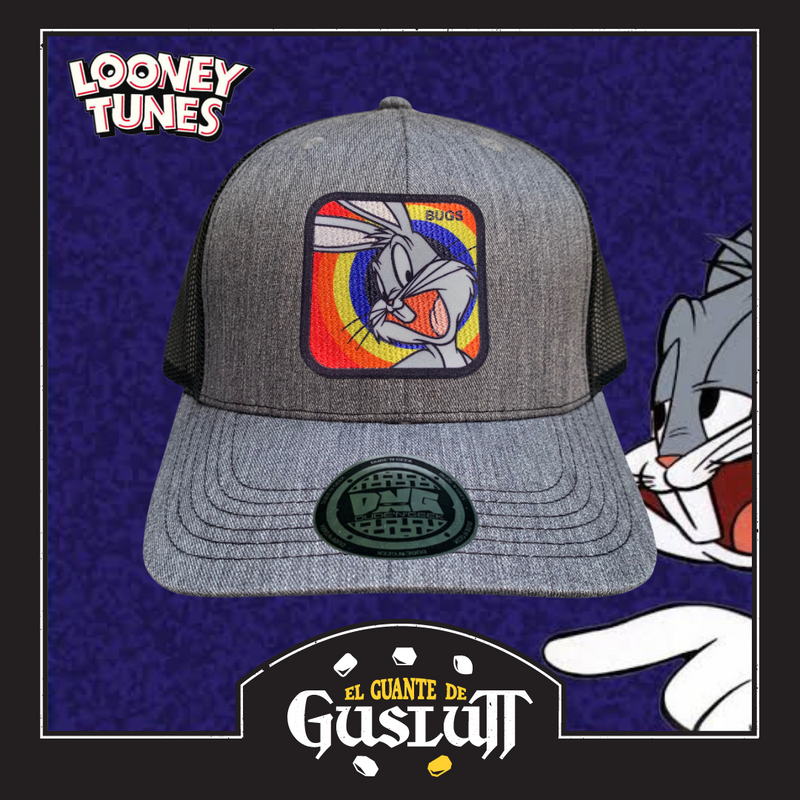 Gorra Looney Tunes “Bugs Bunny Patch” Gris-Negra Premium Trucker