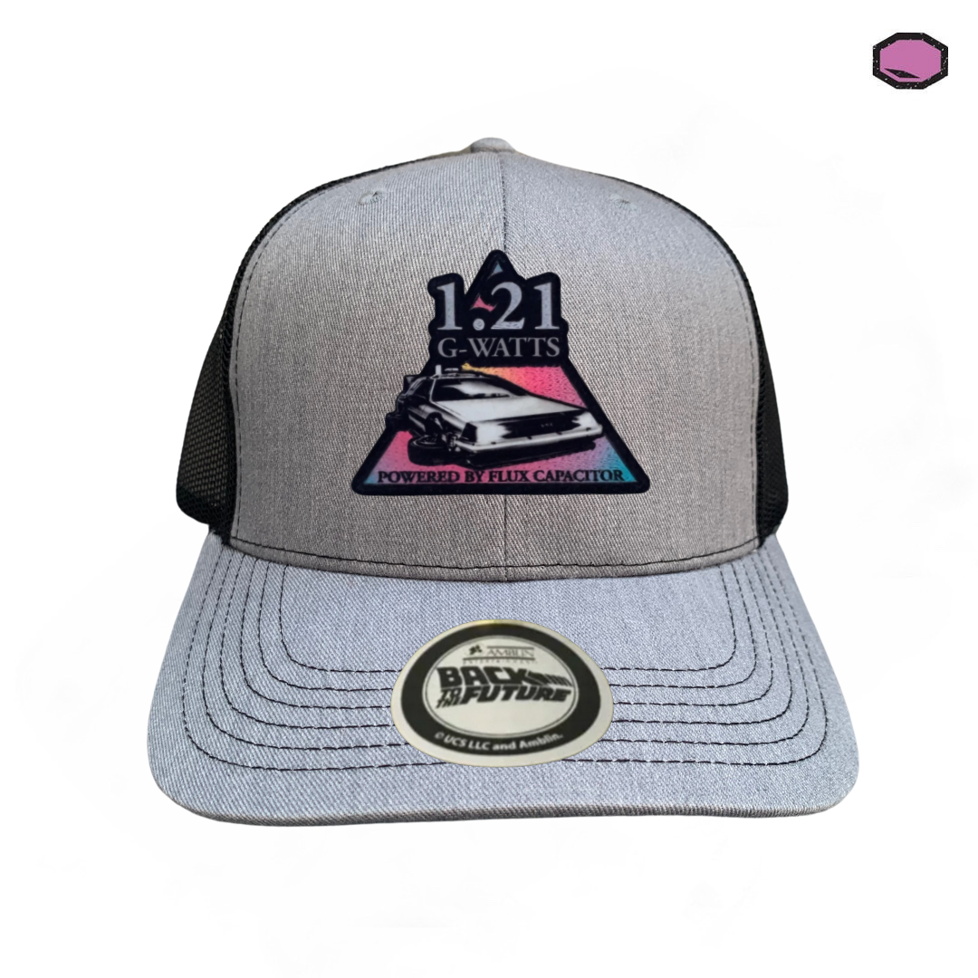 Gorra Back to the Future “1.21 G-Watts” Gris-Negra Premium Trucker