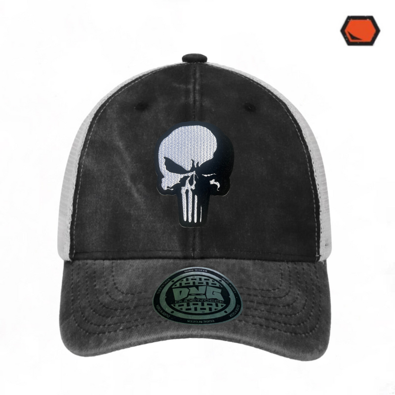 Gorra Marvel “The Punisher” Gris-Blanca Trucker