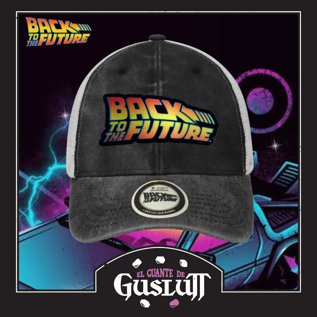 Gorra Back to the Future “Classic Logo” Gris-Blanca Trucker