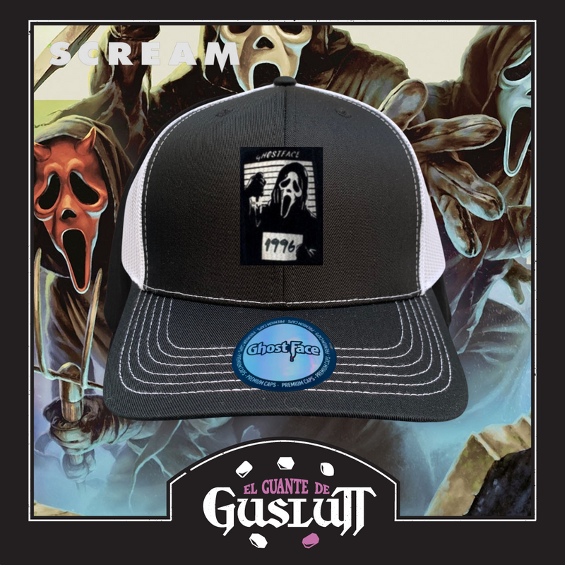 Gorra Scream “Woodsboro 1996” Negra-Blanca Premium Trucker