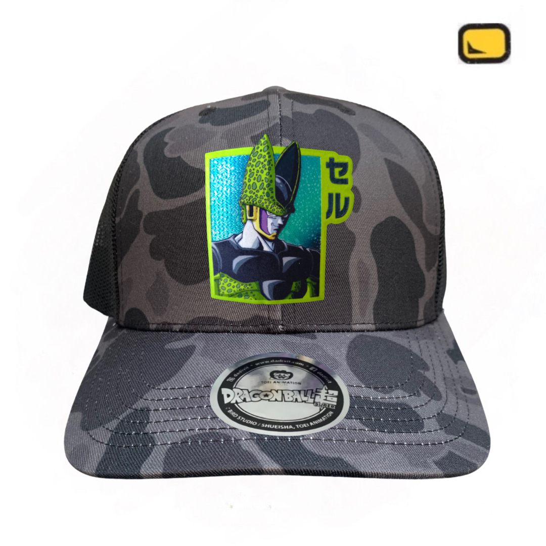 Gorra Dragon Ball Z “Cell Final Form” Camo Premium Trucker