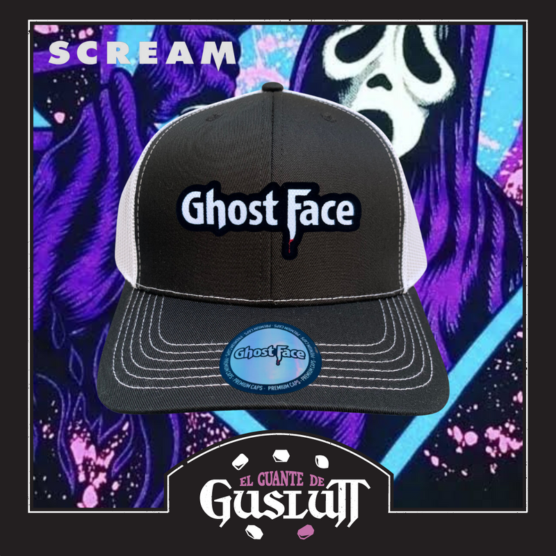 Gorra Scream “Ghostface Logo” Negra-Blanca Premium Trucker