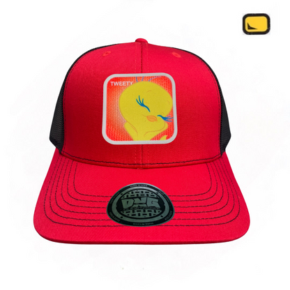 Gorra Looney Tunes “Tweety” Roja-Negra Premium Trucker