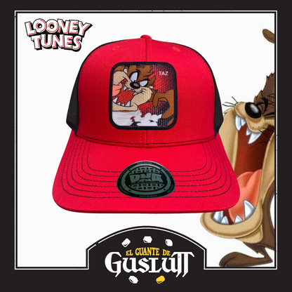 Gorra Looney Tunes “Taz” Roja-Negra Premium Trucker