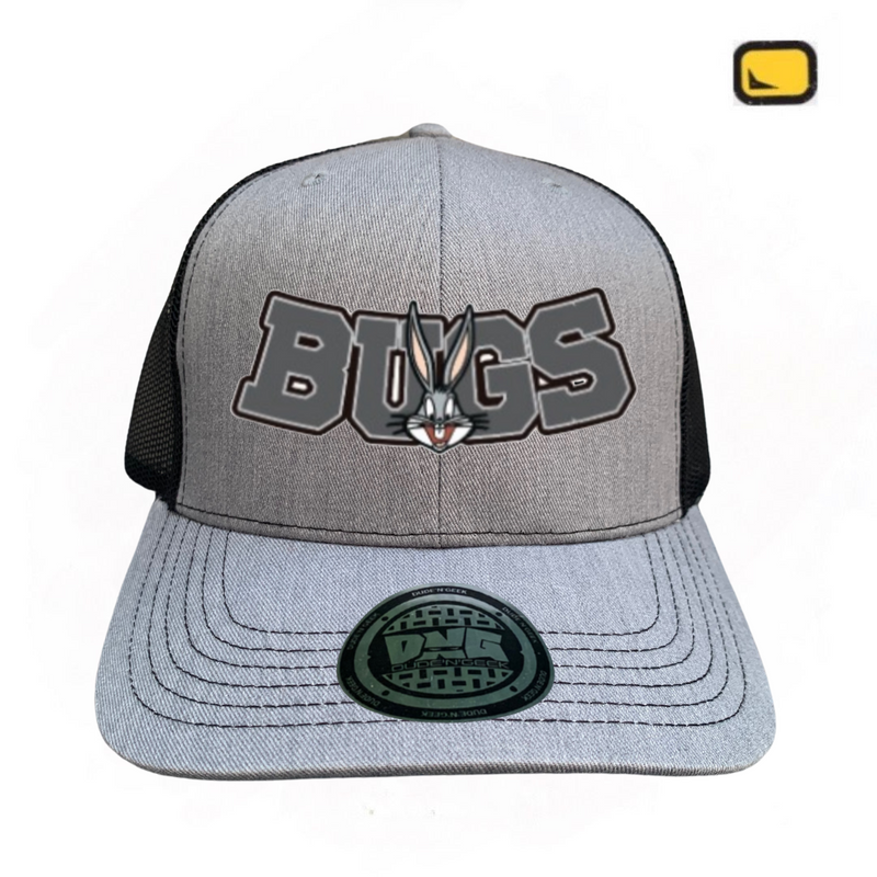 Gorra Looney Tunes “Bugs Bunny Logo” Gris-Negra Premium Trucker