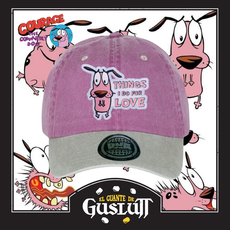 Gorra Cartoon Network Coraje el perro cobarde “Things I Do For Love” Uva-Beige Vintage