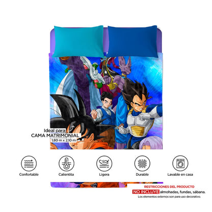 Cobertor Matrimonial Dragon Ball Super “Heroes”