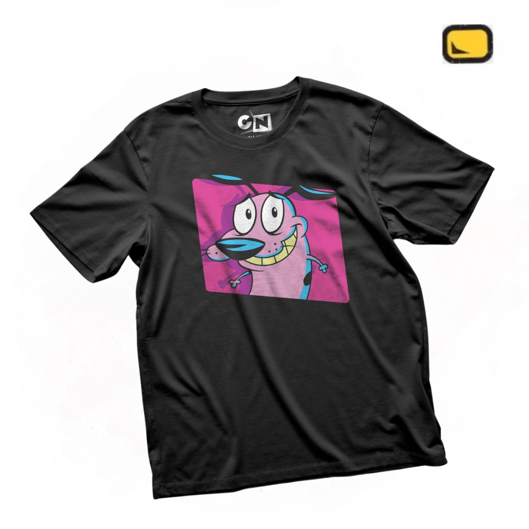 Playera Cartoon Network Coraje el perro Cobarde “Smiling Courage” Negra