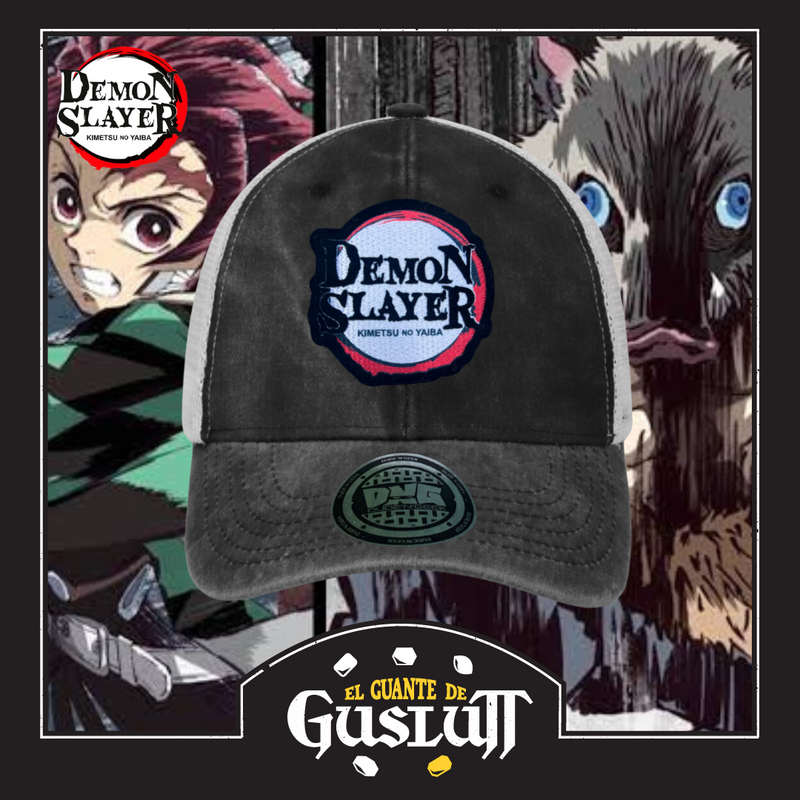 Gorra Demon Slayer: Kimetsu No Yaiba Logo Gris-Blanca Trucker