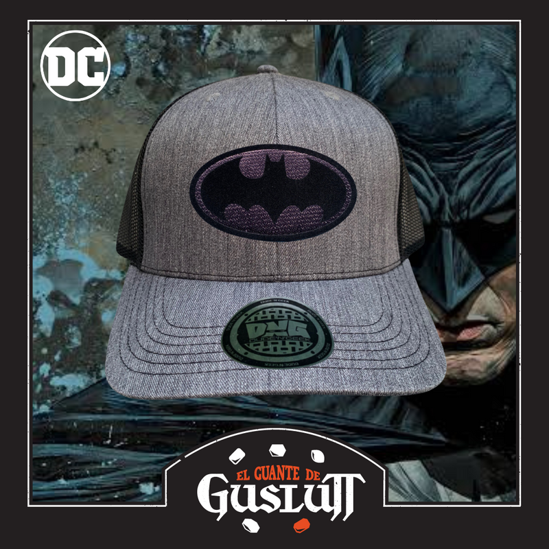 Gorra DC Comics Batman “Black & Black” Logo Gris-Negra Premium Trucker