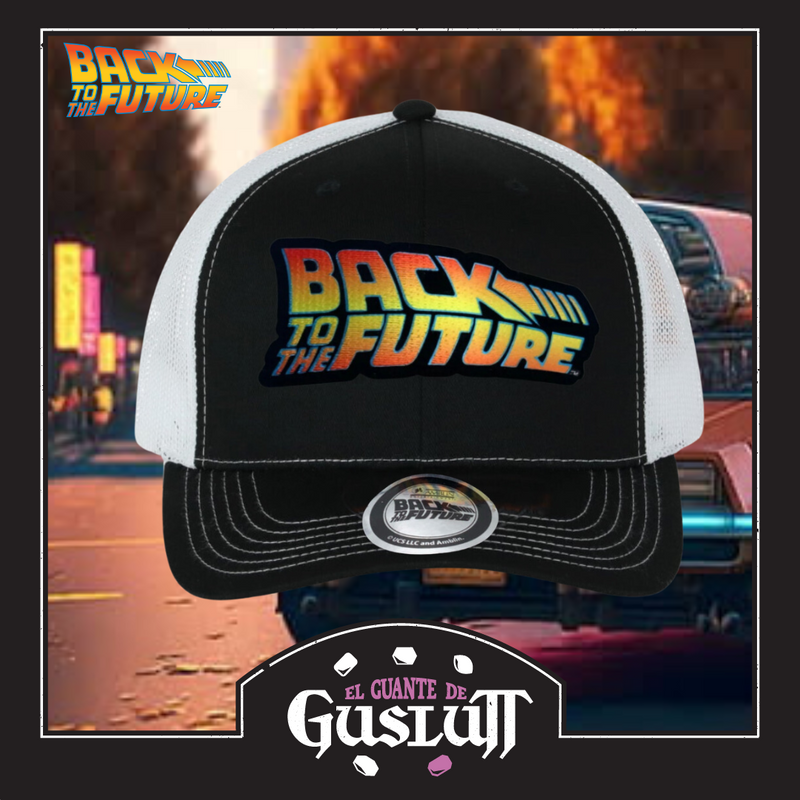 Gorra Back to the Future “Classic Logo” Negra-Blanca Premium Trucker