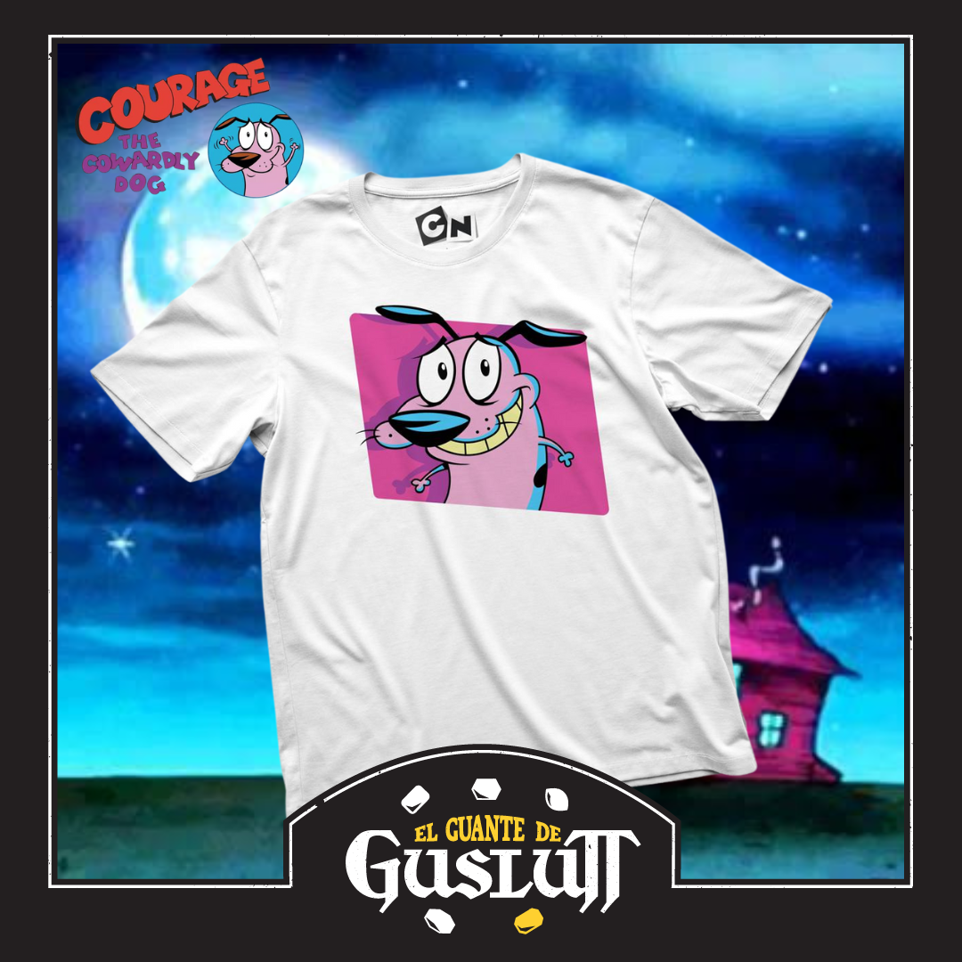 Playera Cartoon Network Coraje el perro Cobarde “Smiling Courage” Blanca