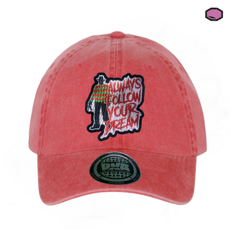 Gorra A Nightmare on Elm Street “Always follow your dream” Roja Vintage