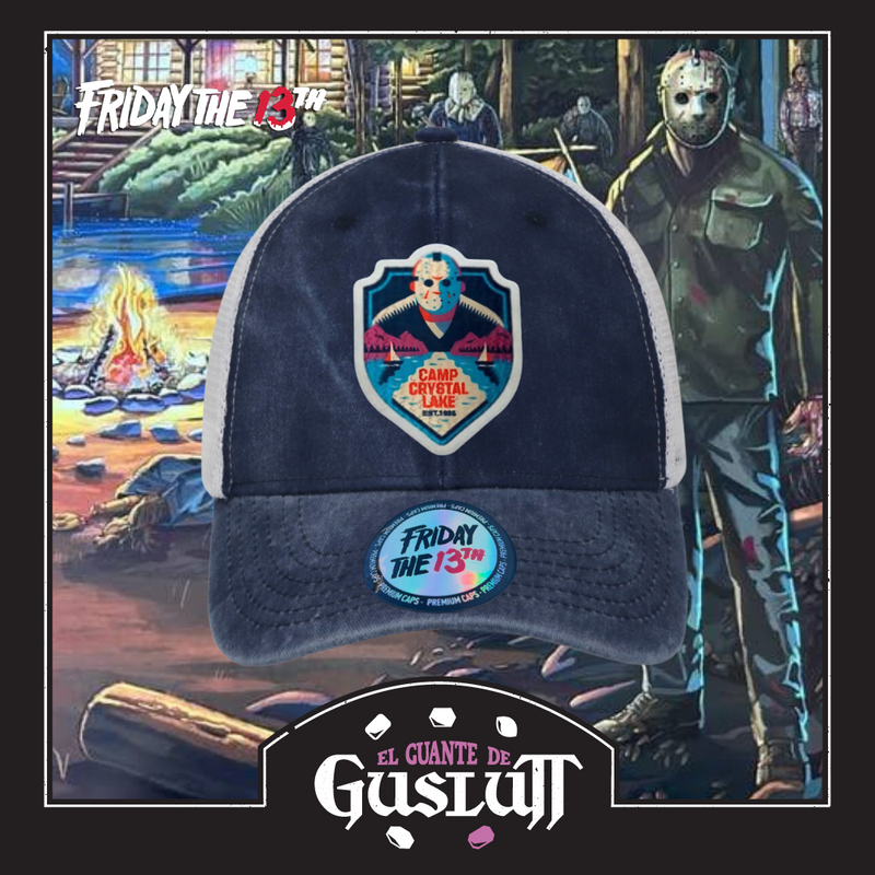 Gorra Friday the 13th “Camp Crystal Lake Est. 1935” Azul-Blanca Trucker