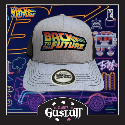 Gorra Back to the Future “Classic Logo” Gris-Negra Premium Trucker