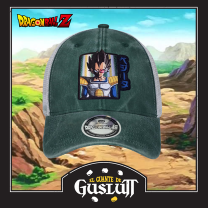 Gorra Dragon Ball Z “Vegeta” Verde-Blanca Trucker