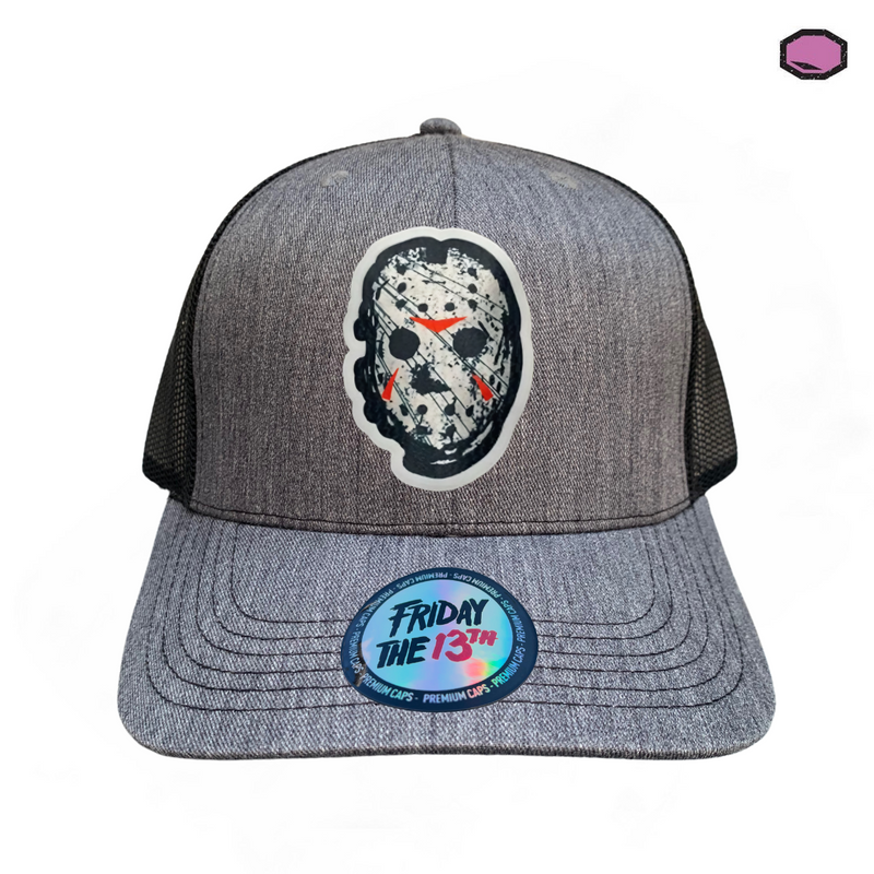 Gorra Friday the 13th “Jason Voorhees” Gris-Negra Premium Trucker