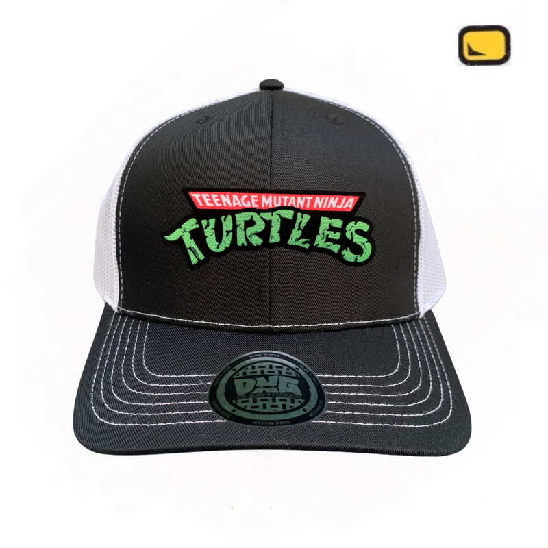 Gorra Tortugas Ninja TMNT “Classic Logo” Negra-Blanca Premium Trucker