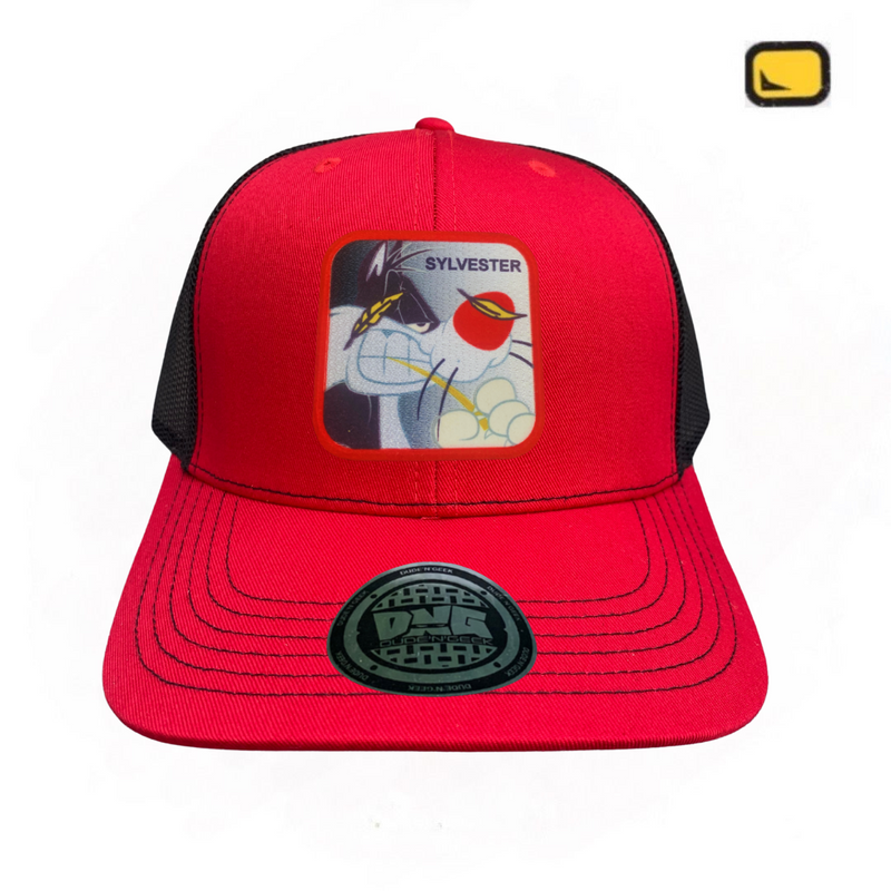 Gorra Looney Tunes “Sylvester Cat” Roja-Negra Premium Trucker