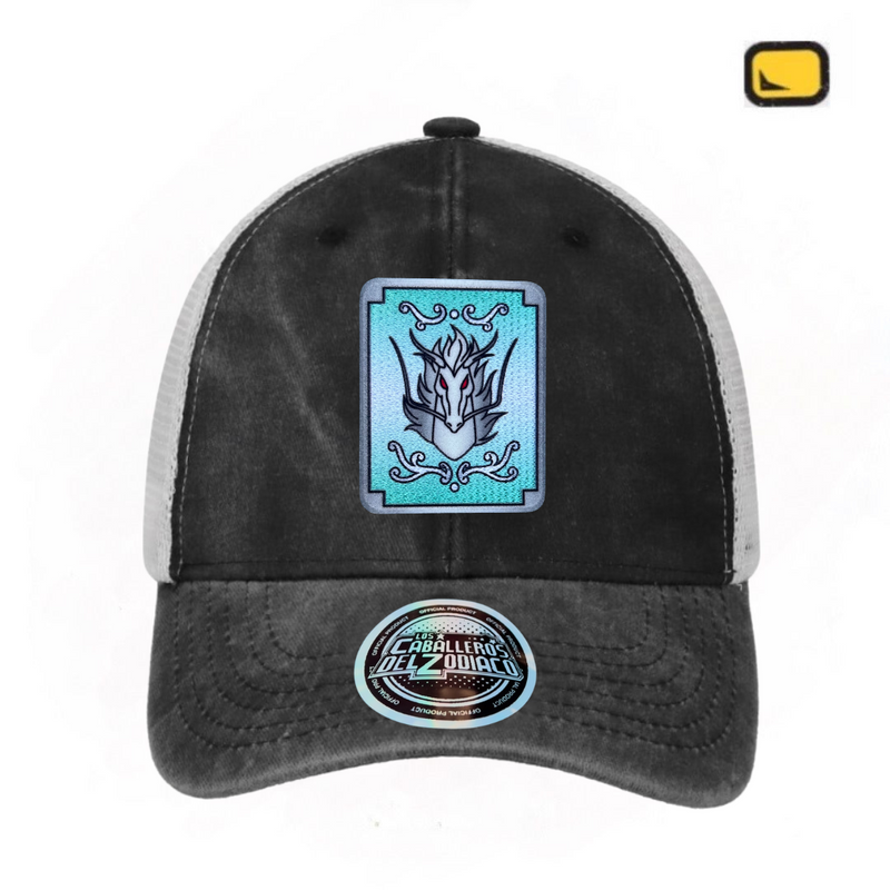 Gorra Saint Seiya “Pandora Box Shiryu Dragon” Gris-Blanca Trucker