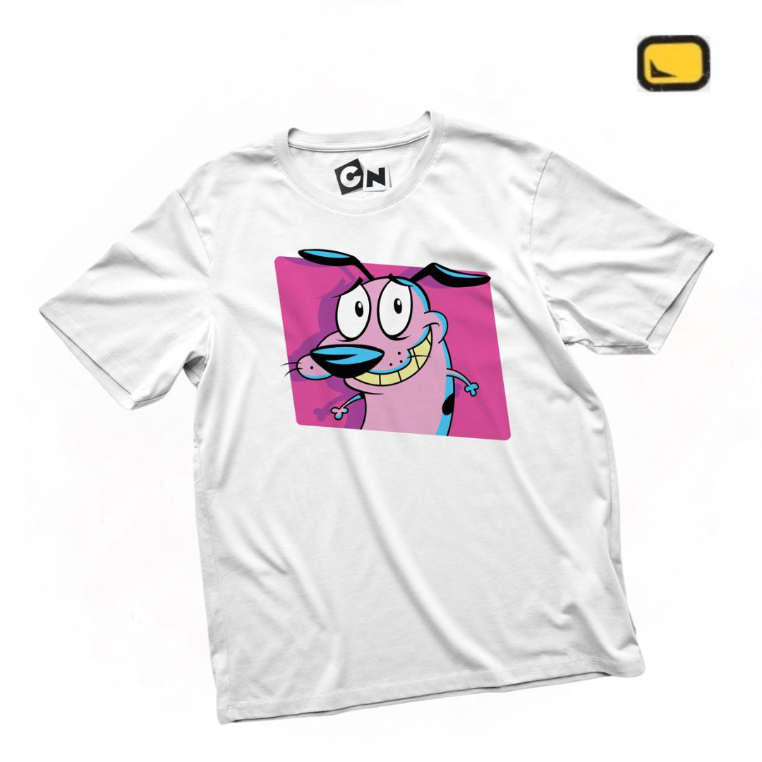 Playera Cartoon Network Coraje el perro Cobarde “Smiling Courage” Blanca