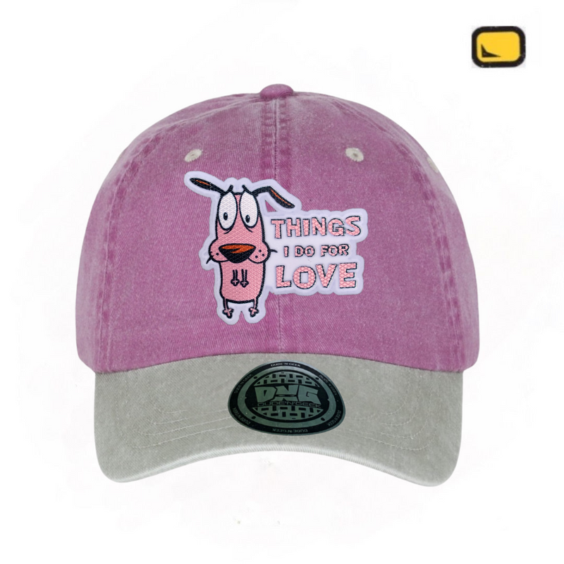 Gorra Cartoon Network Coraje el perro cobarde “Things I Do For Love” Uva-Beige Vintage