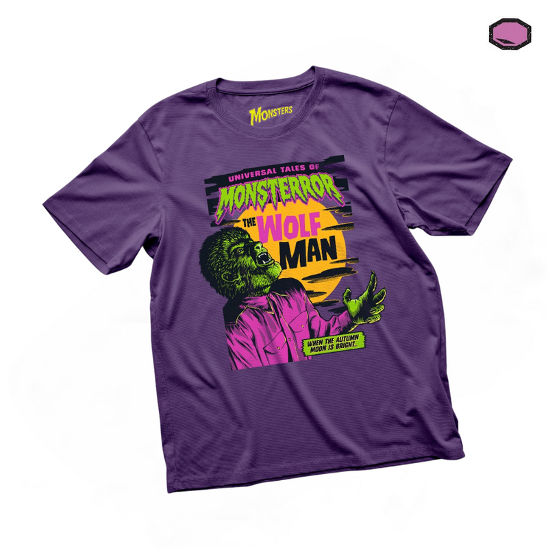 Playera Universal Monsters “The Wolf Man” Morada