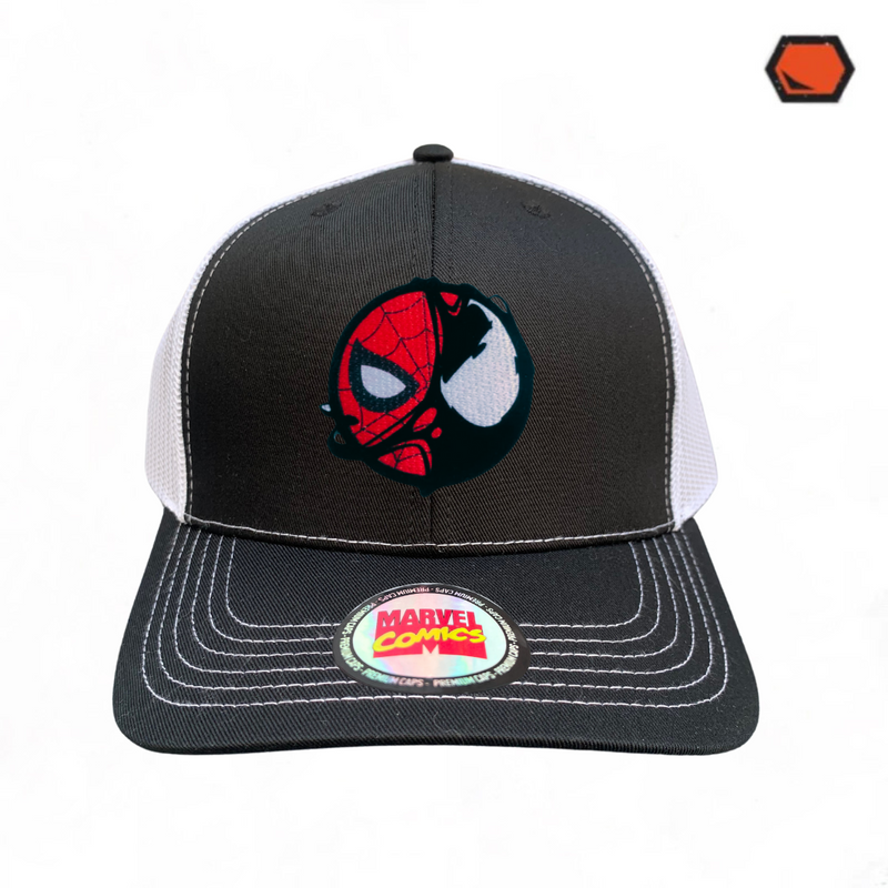 Gorra Spiderman “Symbiote” Negra-Blanca Premium Trucker