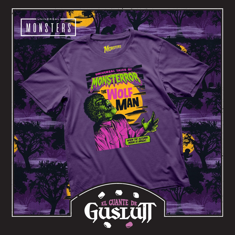 Playera Universal Monsters “The Wolf Man” Morada