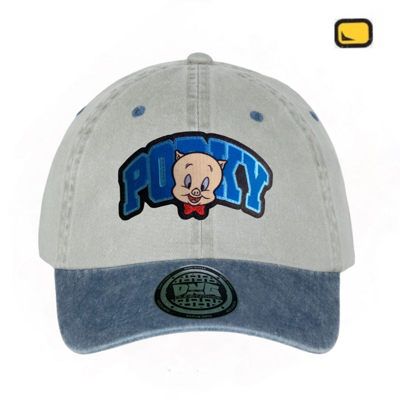 Gorra Looney Tunes “Porky Pig” Beige-Azul Vintage