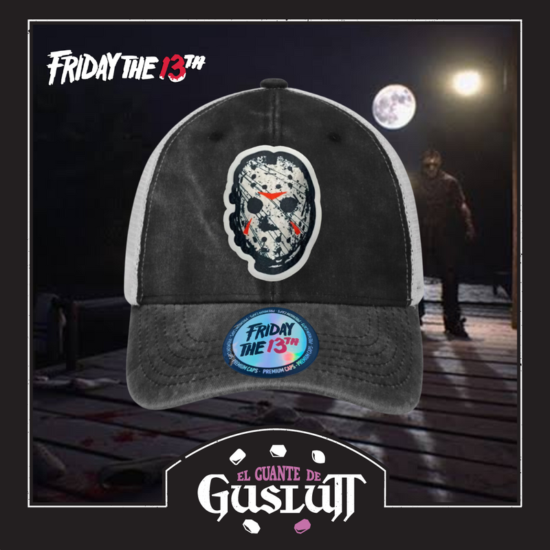 Gorra Friday the 13th “Jason Voorhees” Gris-Blanca Trucker