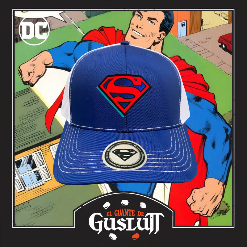 Gorra DC Comics Superman “The Man of Steel” Azul-Blanca Premium Trucker