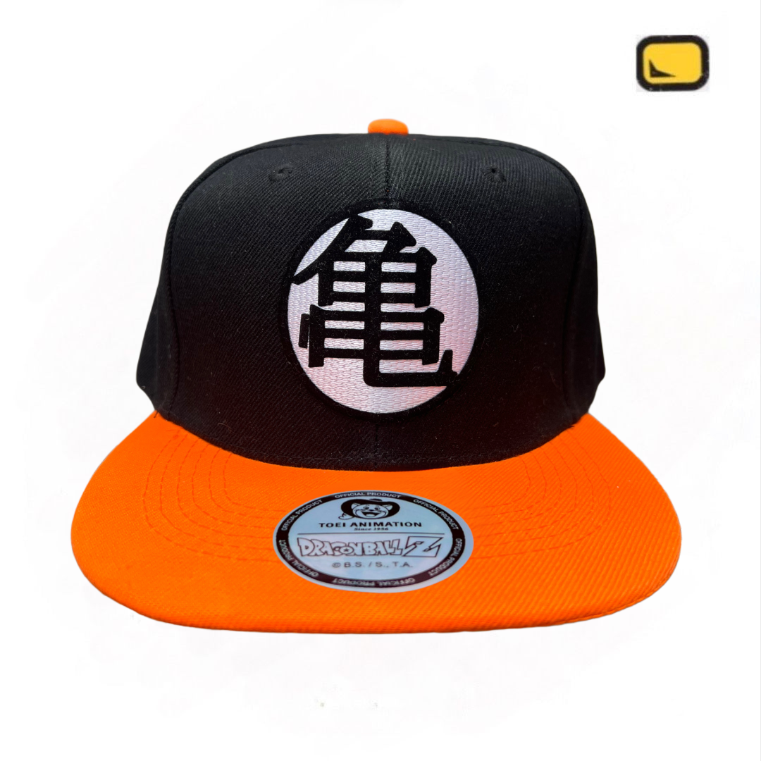 Gorra Dragon Ball Z “Turtle’s Kanji” Negra-Naranja Snapback