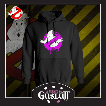 Hoodie Ghostbusters “Fucsia Logo” Negra