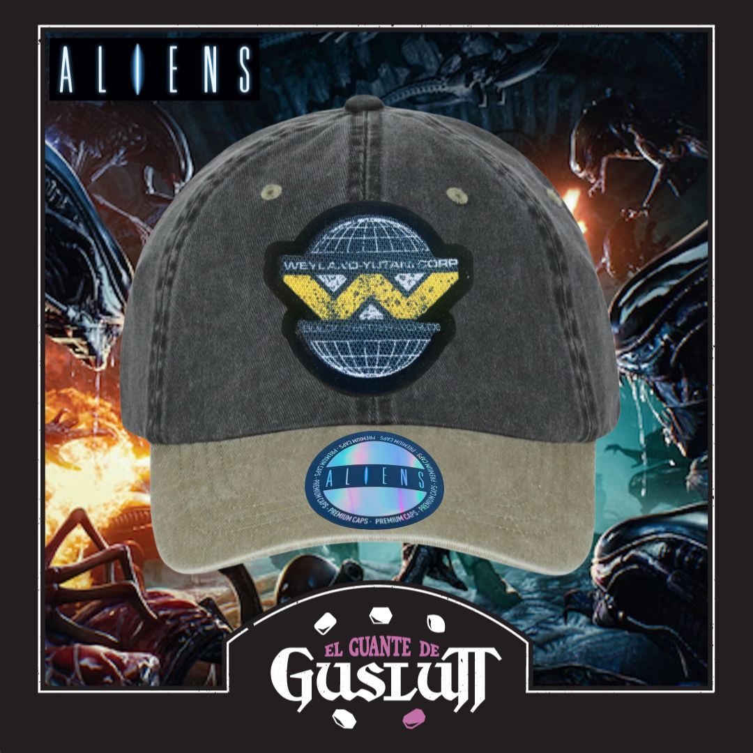 Gorra Aliens Weyland-Yutani Corp “Building Better Worlds” Logo Gris-Beige Vintage