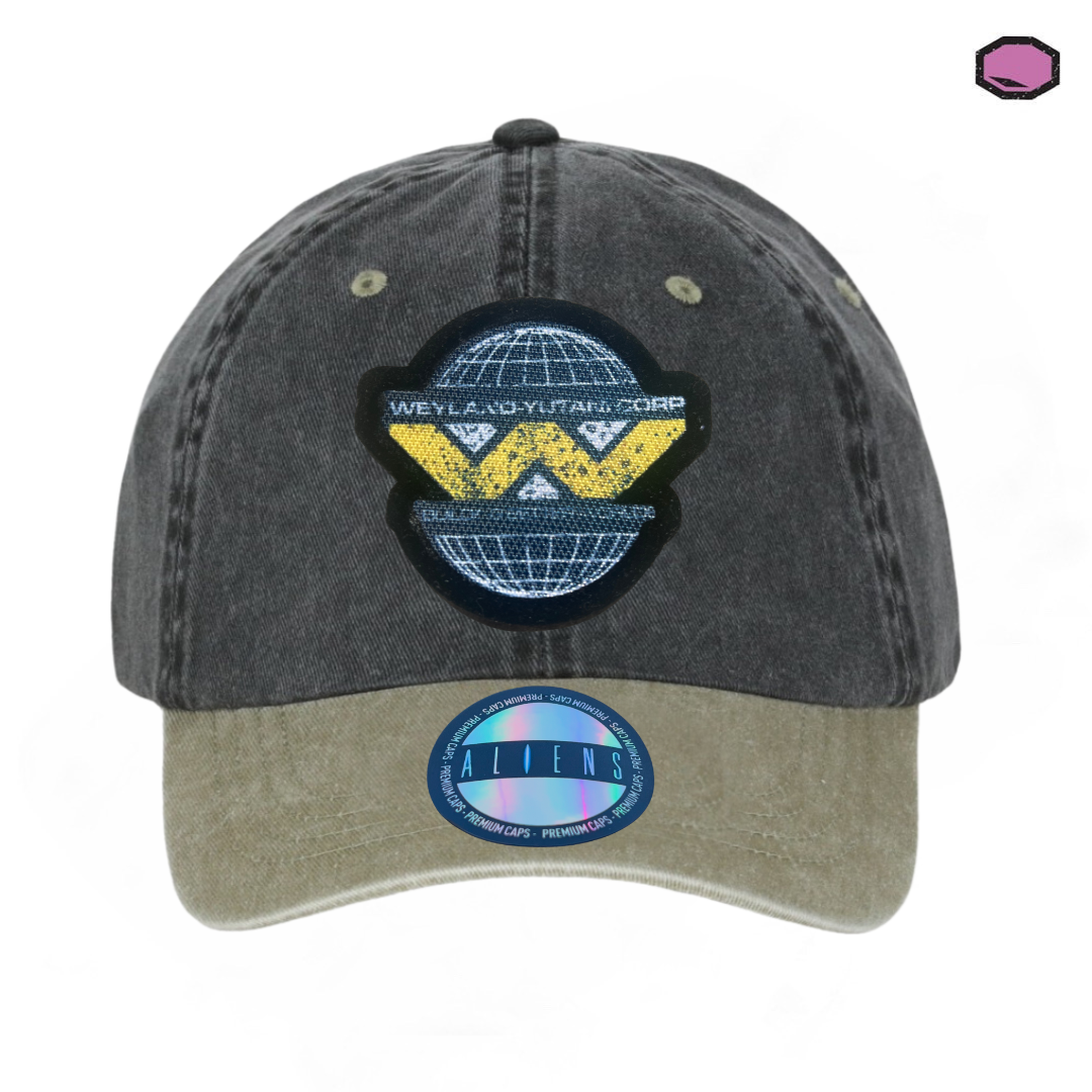 Gorra Aliens Weyland-Yutani Corp “Building Better Worlds” Logo Gris-Beige Vintage