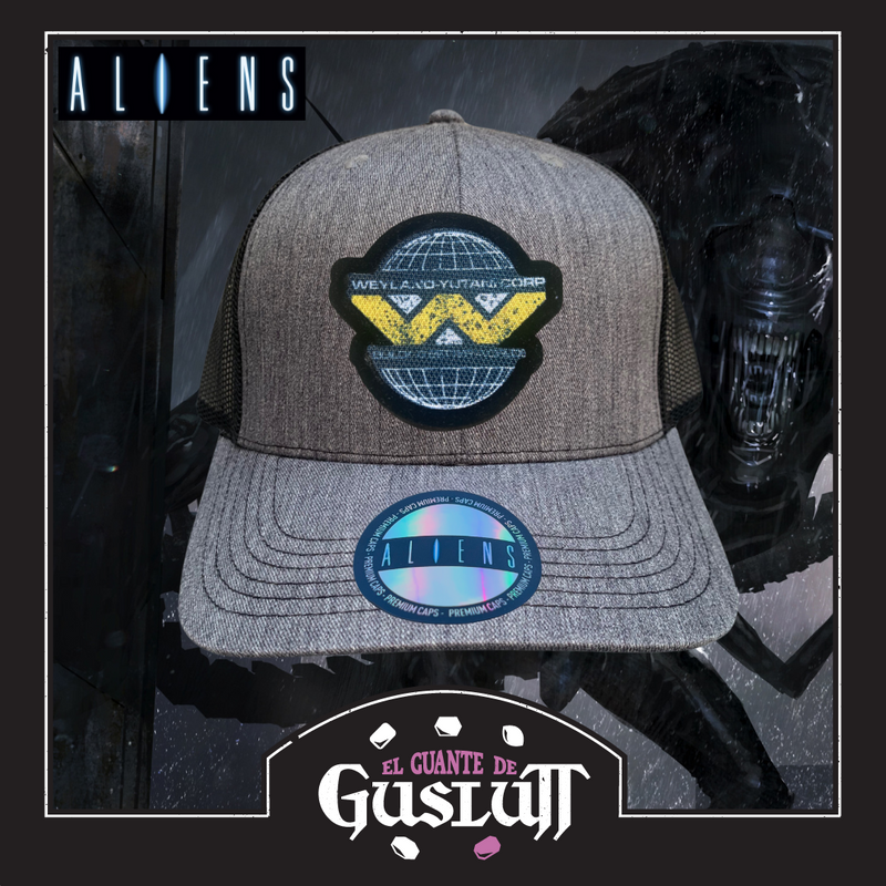 Gorra Aliens Weyland-Yutani “Building Better Worlds” Logo Gris-Negra Premium Trucker