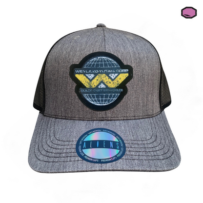 Gorra Aliens Weyland-Yutani “Building Better Worlds” Logo Gris-Negra Premium Trucker