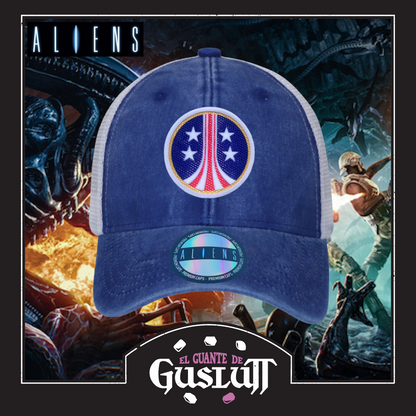 Gorra Aliens “USCM” Azul Royal-Blanca Trucker