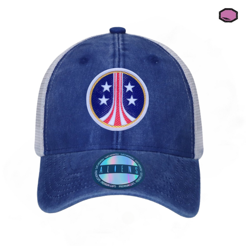 Gorra Aliens “USCM” Azul Royal-Blanca Trucker