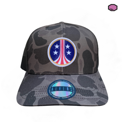 Gorra Aliens “USCM” Logo Camo Premium Trucker