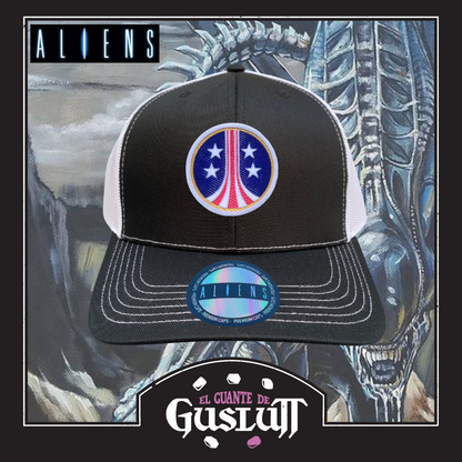 Gorra Aliens “USCM” Logo Negra-Blanca Premium Trucker