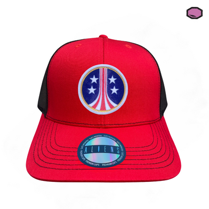 Gorra Aliens “USCM” Logo Roja-Negra Premium Trucker